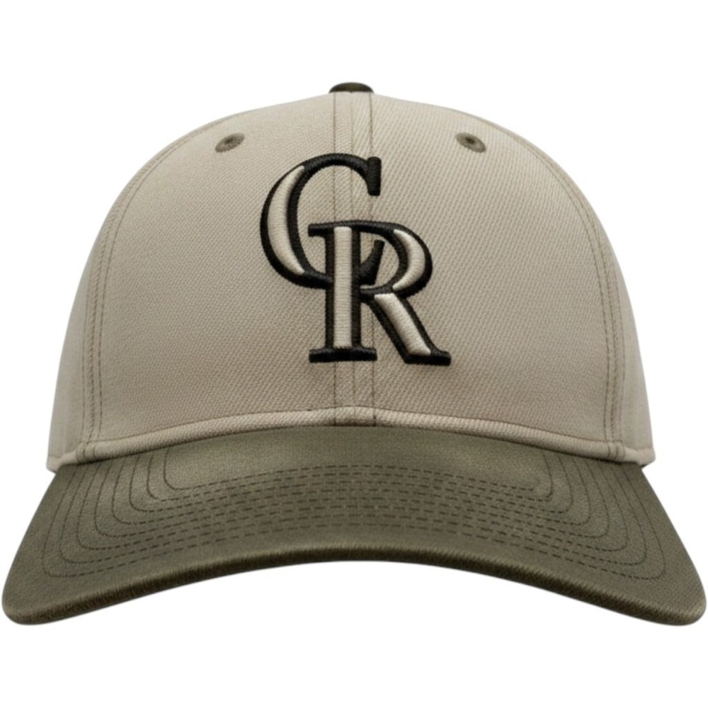 Colorado Rockies Hat Cap Snap Back Mens One Size Beige Green MLB Baseball '47